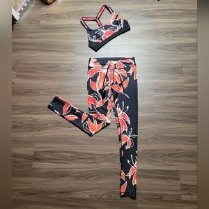 The Upside Hibiscus Yoga Pants With Matching Sports Bra